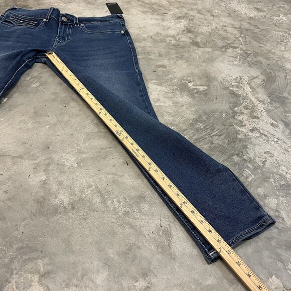 TRUE RELIGION Geno SN Flap Men’s Jeans Relaxed Slim Blue W34 L32 NWT - Picture 5 of 8